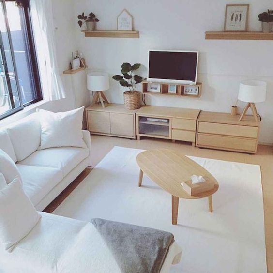 sala de estar pequena minimalista