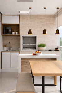 Área gourmet pequena: dicas e inspirações! 7 área gourmet
