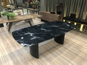 Mesa de Jantar Vidro Marmorizado