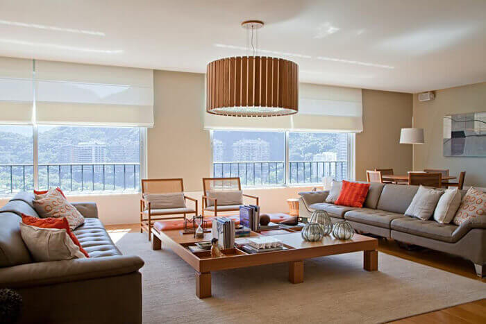 sala de estar moderna com pendente