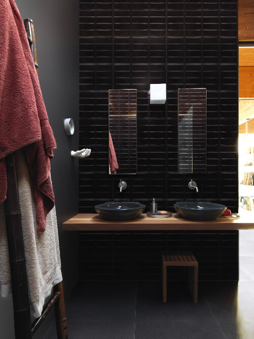 decoração de banheiro preto