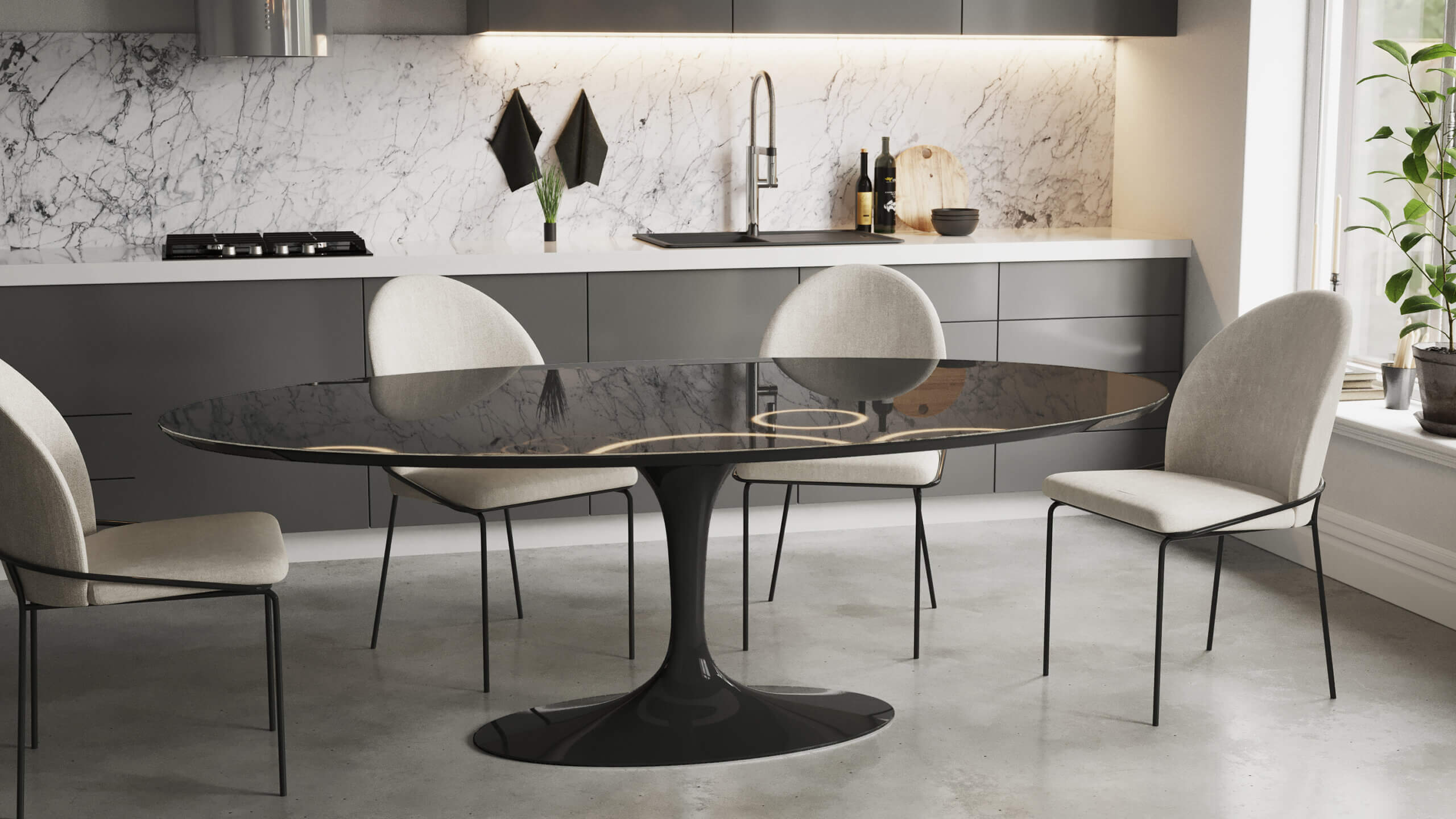 Mesa de Jantar Saarinen Oval