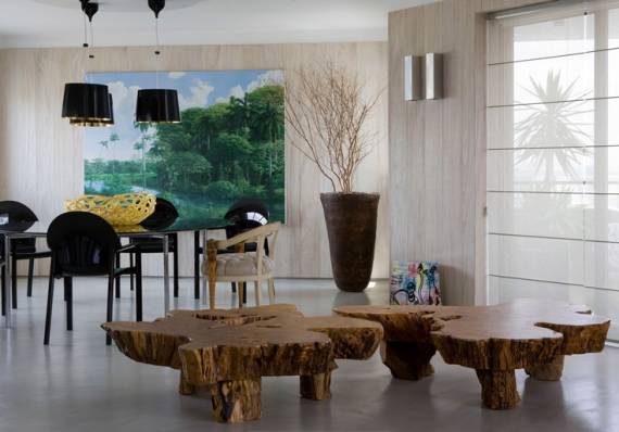 mesa de tronco decoração rústica