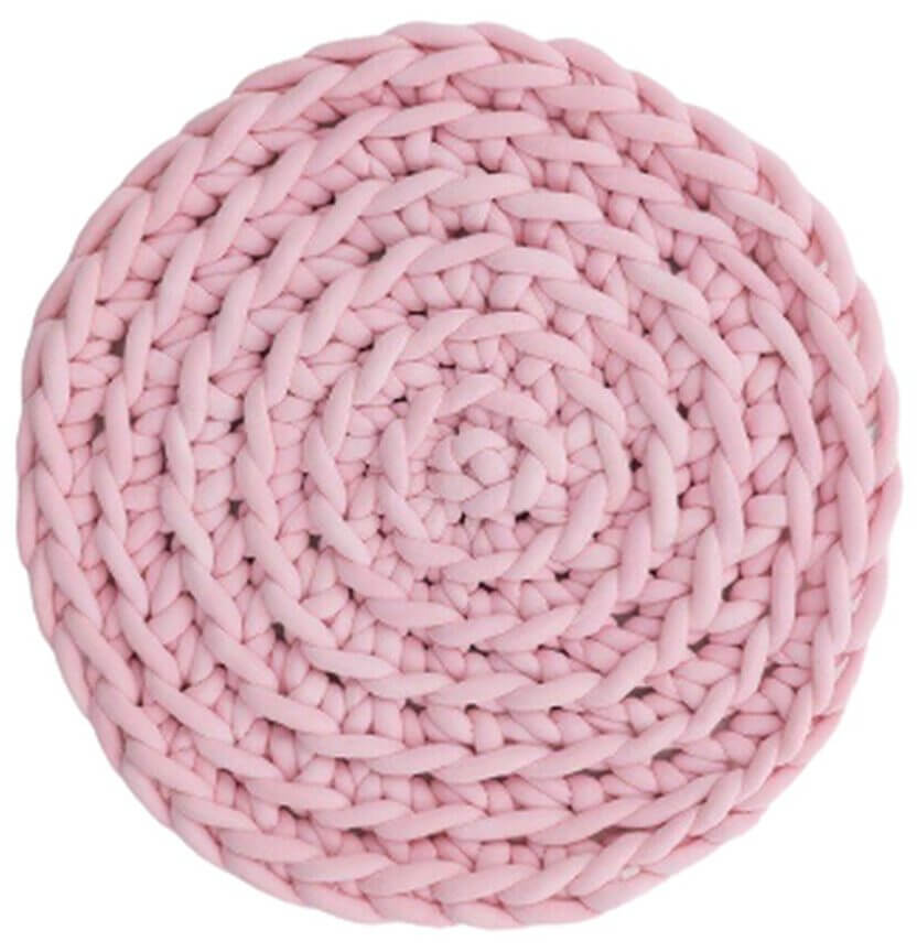 decoracao rosa tapete tricot