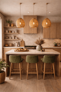 O poder dos tons terrosos na decoração: aconchego, elegância e conexão com a natureza 2 cozinha tons terrosos