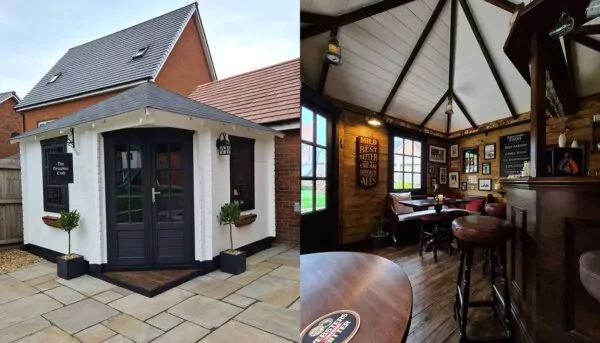 Capa - Decoração na quarentena: família cria um mini-pub no jardim
