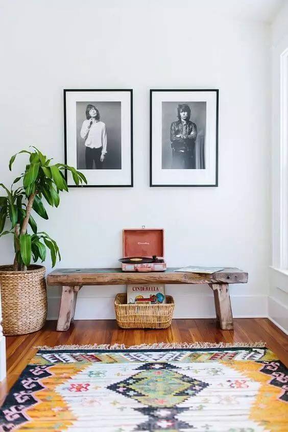 sala de estar com estilo rustico e minimalista 