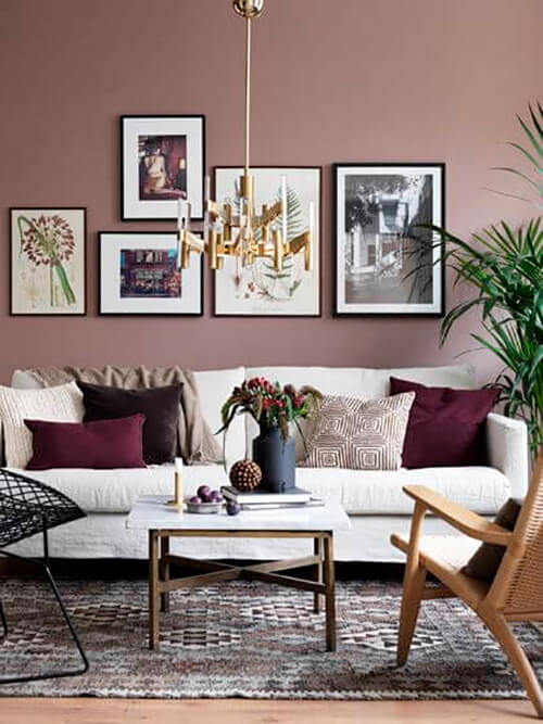 decorar um apartamento alugado - parede rosa