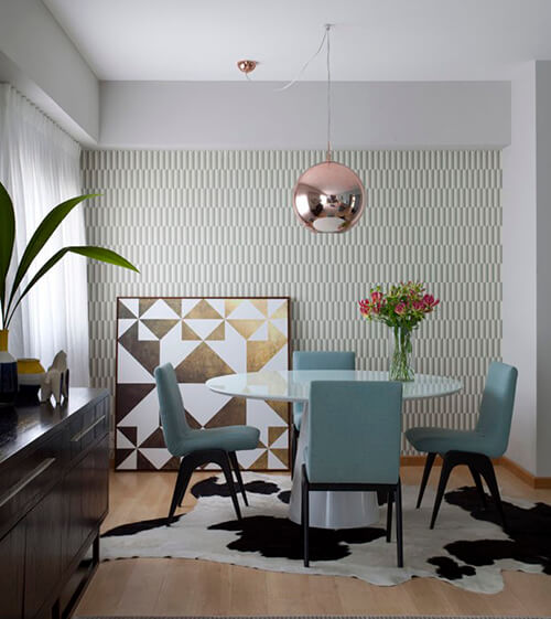 decorar um apartamento alugado - uma parede com papel de parede