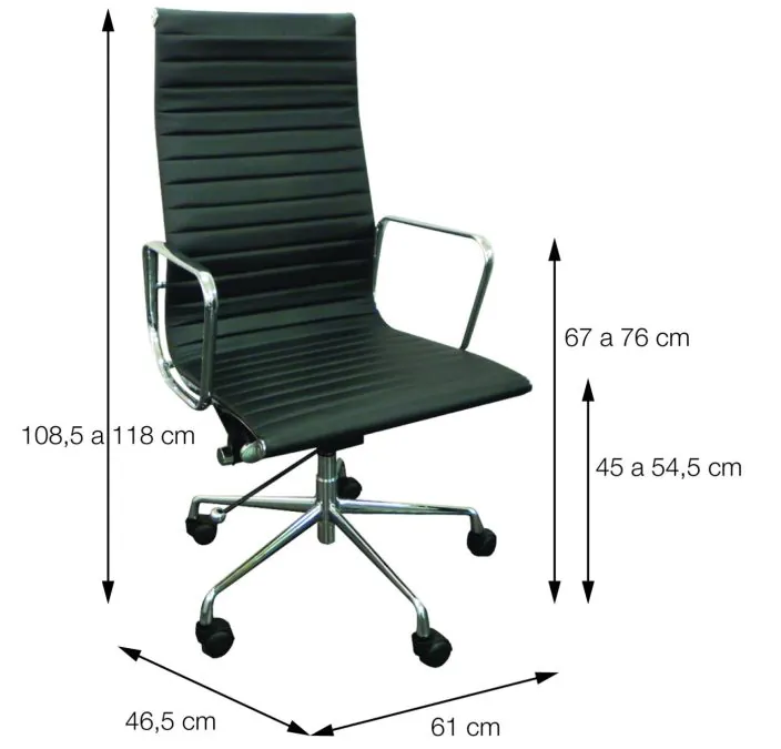Cadeira de Escritório Cromo Alta CB 7276de8a4b4e8315c2ce459799ae3140