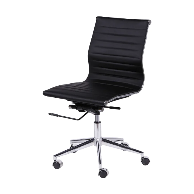 Cadeira de Escritório Cromo Baixa SB b9ca8abb90a967f9bd0fe1a881fdac14