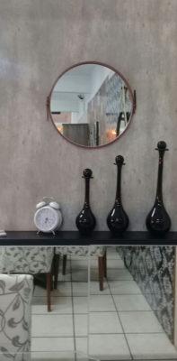 Espelho Redondo Fontenelle Couro Natural