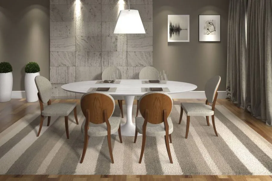 Mesa de Jantar Saarinen Oval Branca ab945ee2ac9805713c871af172908f2c