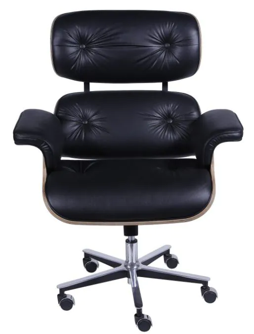Poltrona Charles Eames Office em Couro Natural