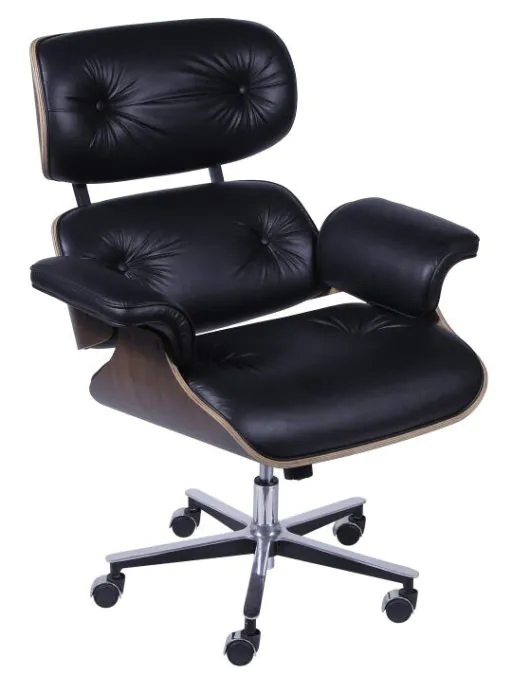 Poltrona Charles Eames Office em Couro Natural