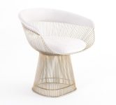 Cadeira Platner Branca e Dourada