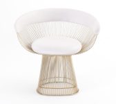 Cadeira Platner Branca e Dourada