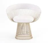 Cadeira Platner Branca e Dourada