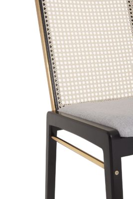 Cadeira de Jantar em Tela Portuguesa Slim Preta