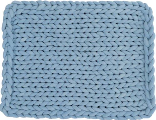 Tapete Tricot Cotton Retangular Azul