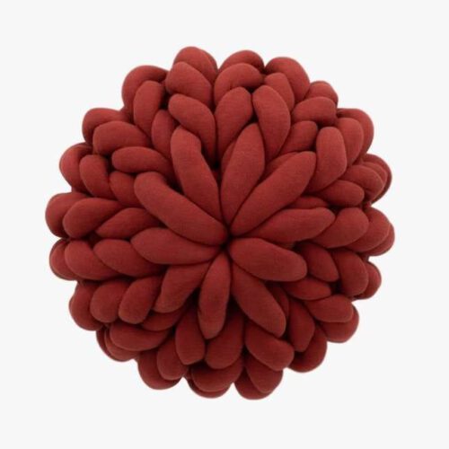 Almofada Tricot Cotton Flor Vermelha