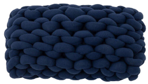 Almofada Tricot Cotton Retangular Nôa Azul Escuro