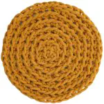 Tapete Tricot Cotton Redondo Amarelo