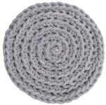 Tapete Tricot Cotton Redondo Cinza