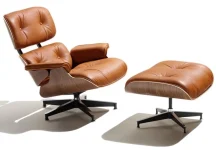 Poltrona e Puff Charles Eames Caramelo