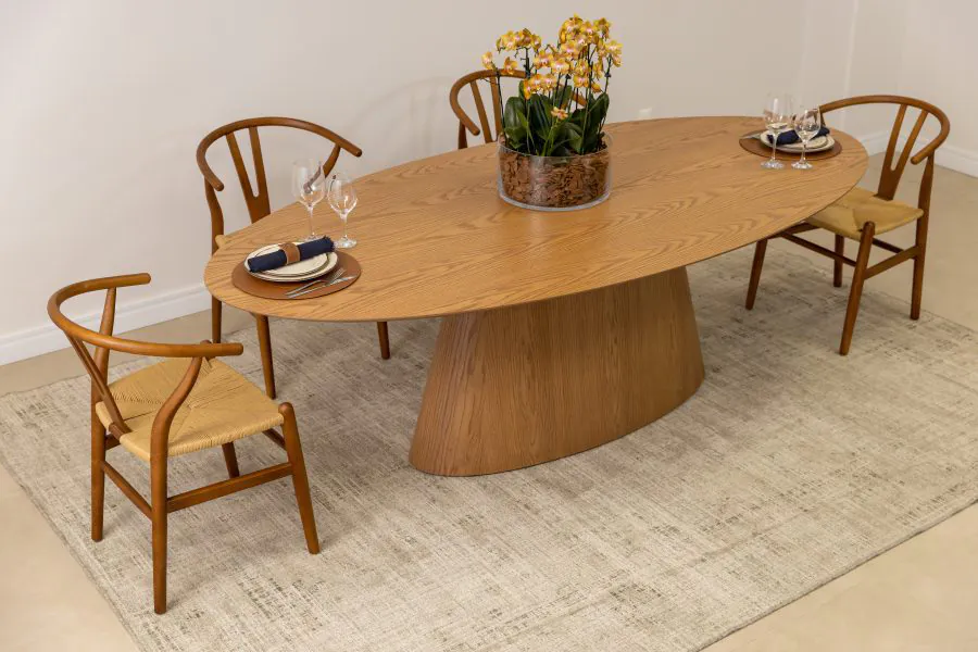 Mesa de Jantar Oval Over Laminada (5)