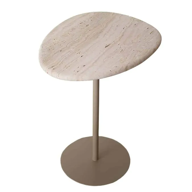 Mesa Lateral Orgânica em Mármore Travertino Blow (2)