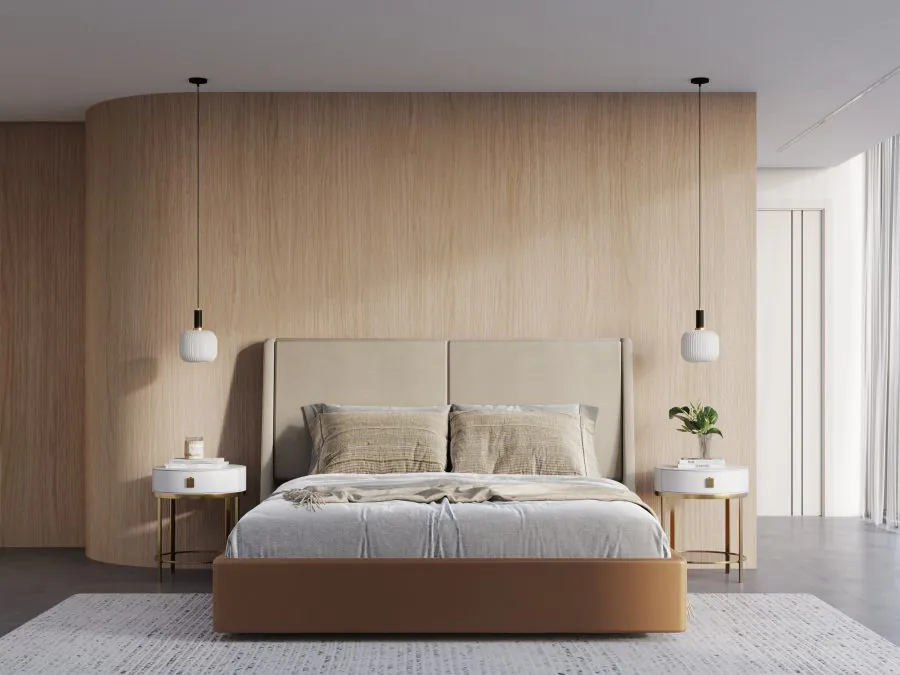 Cama Casal Angel em Couro (1)