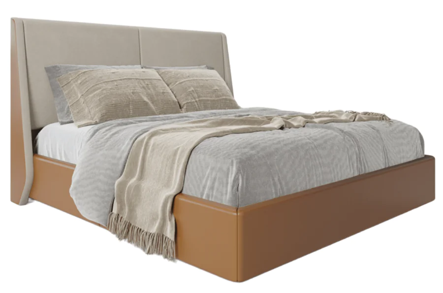 Cama Casal Angel em Couro