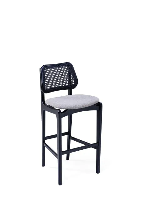 Banqueta Alta em Palha Trendy Ebanizada