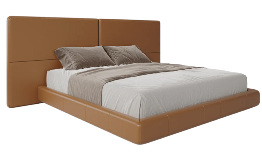 Cama Casal Drake em Couro