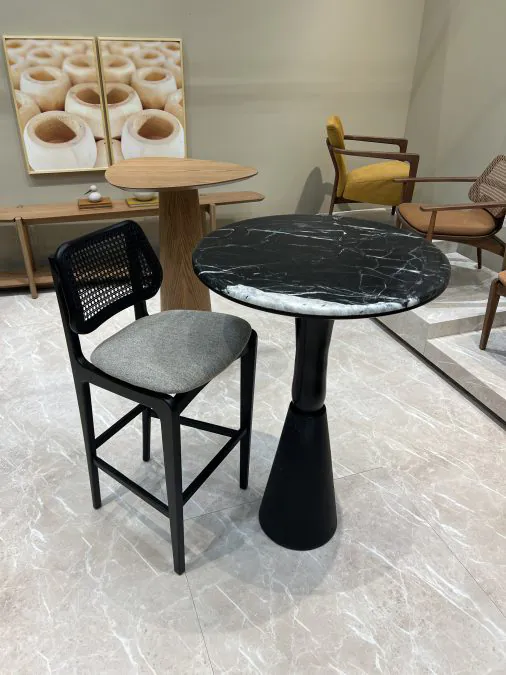 mesa Alta bistrô Linne Preta em Mármore (2)