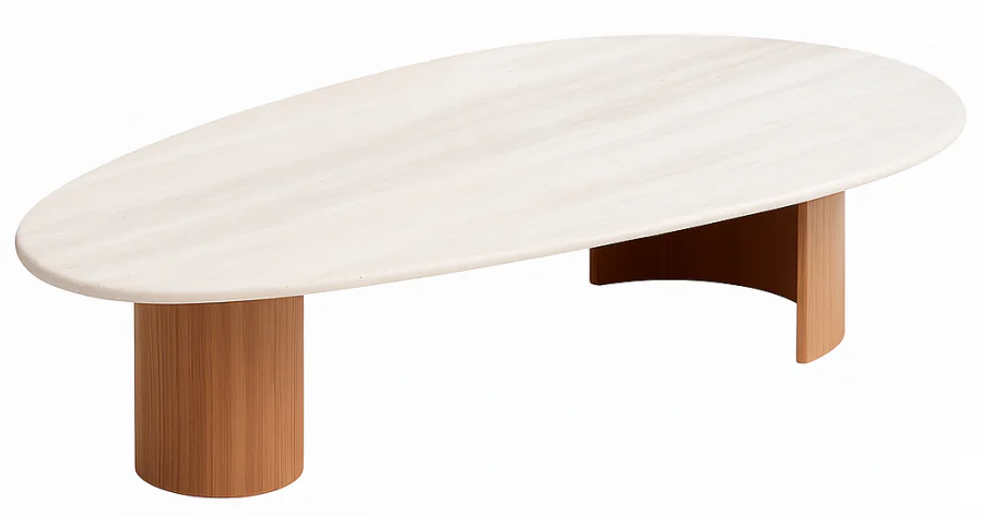 Mesa de Centro Orgânica Ipuã Média em Pedra