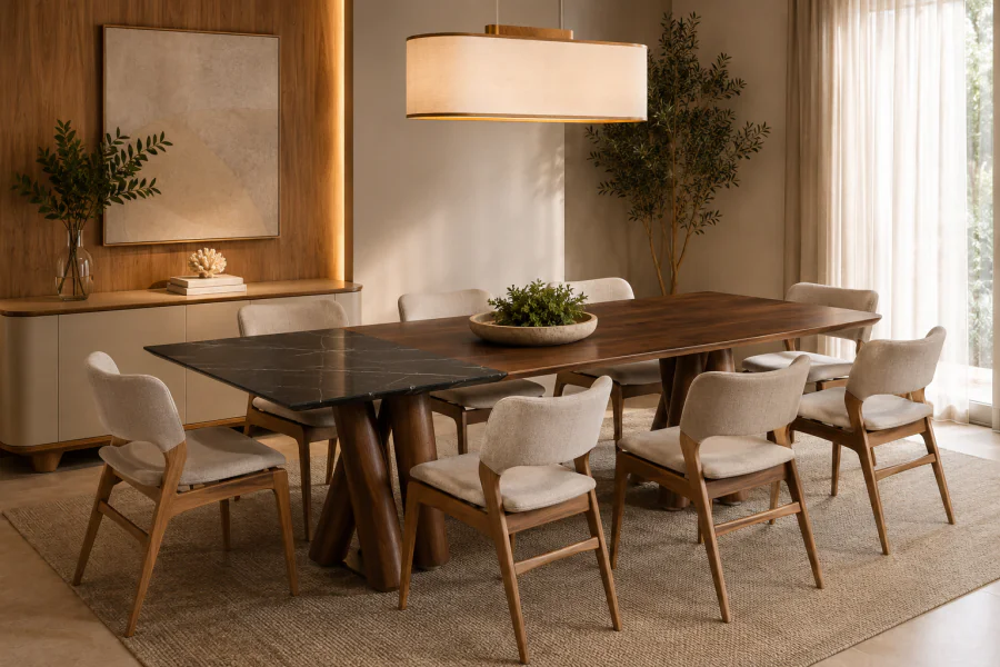 Mesa de Jantar Retangular California Mármore
