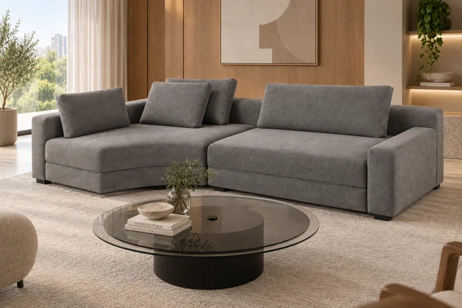 Sofá Modular com Chaise Módena